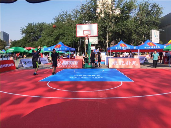 3vs3篮球赛可收卷悬浮拼装地板