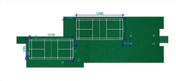 羽毛球场馆运动地板平面图