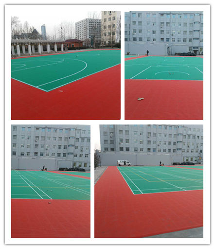 【天津】中国工商银行天津分行室外悬浮拼装篮球运动场地